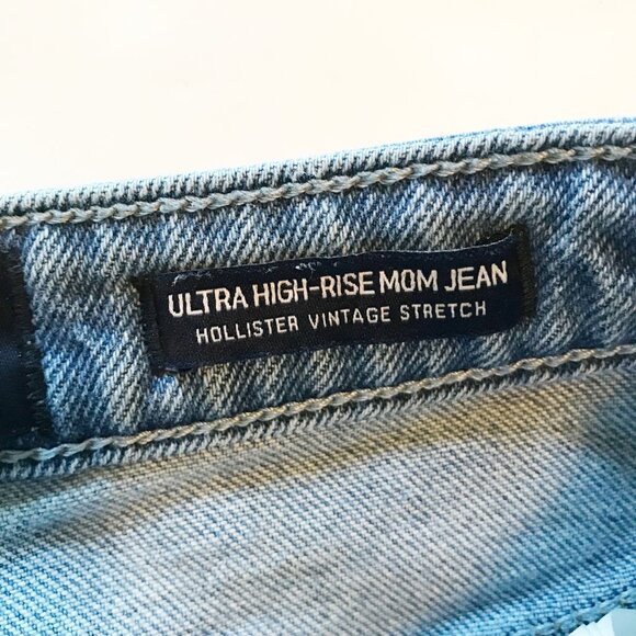 HOLLISTER Ultra High Rise Mom Vintage Stretch Ripped Jeans Womens 28 - Picture 6 of 11